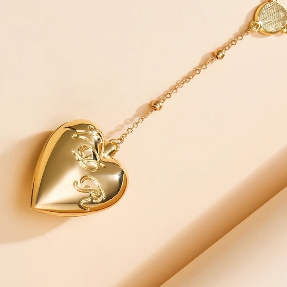 ⭐️NEW⭐️ 18K Gold LDR Serpent Opening Heart Rosary Locket Necklace - Picture 5 of 7